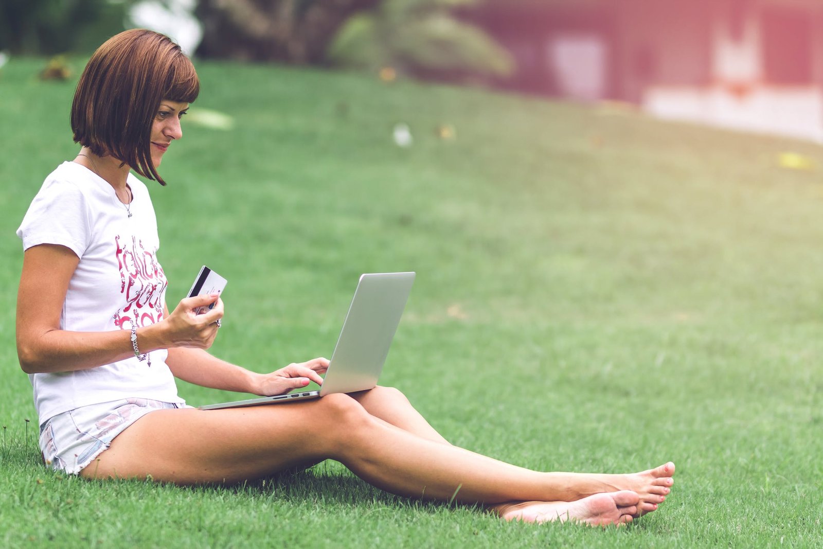 Woman shopping for Amazon products online