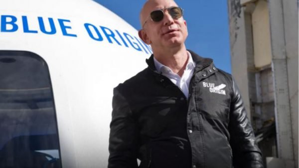 Jeff Bezos with Blue origin Spaceflight- Courtesy of Facebook