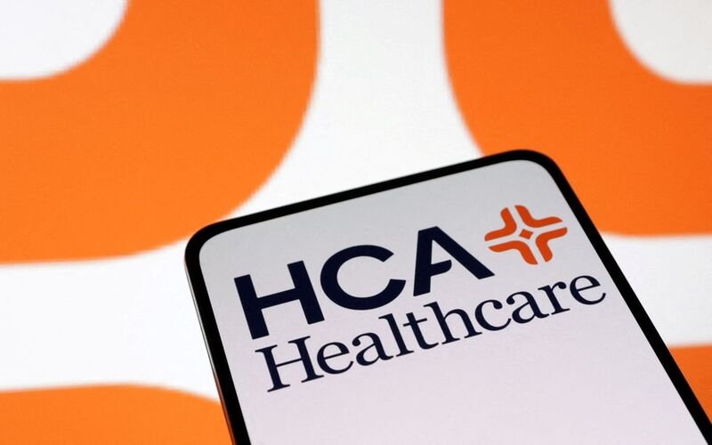 HCA Healthcare Inc logo is seen displayed in this illustration taken April 10, 2023. REUTERS/Dado Ruvic/Illustration