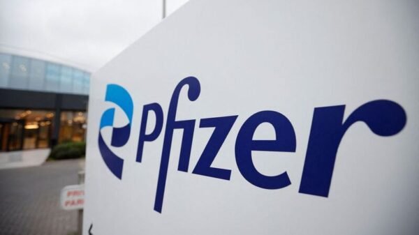 Pfizer company logo is seen at a Pfizer office in Puurs, Belgium, December 2, 2022. REUTERS/Johanna Geron