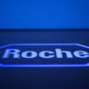 A logo of Swiss pharmaceutical company Roche