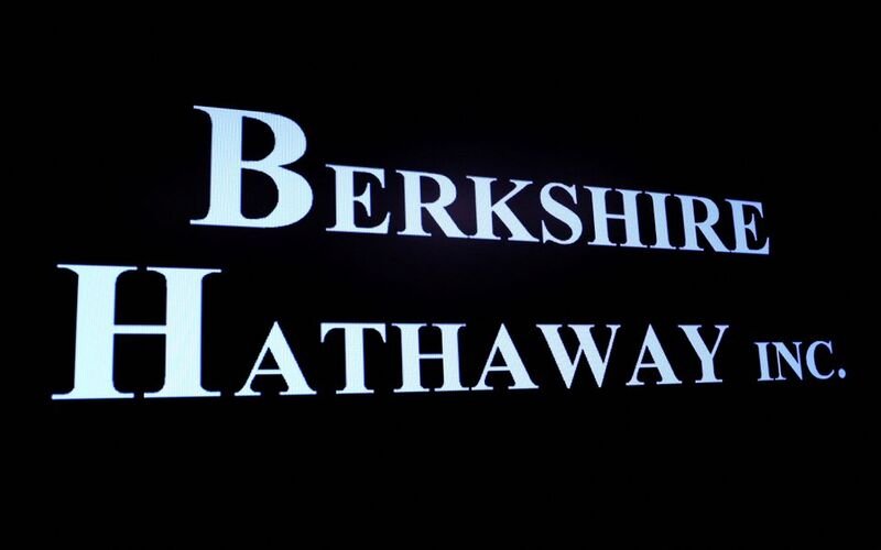 Berkshire Hathaway logo is displayed on a screen on the floor of the New York Stock Exchange (NYSE) in New York City, U.S., May 10, 2023. REUTERS/Brendan McDermid