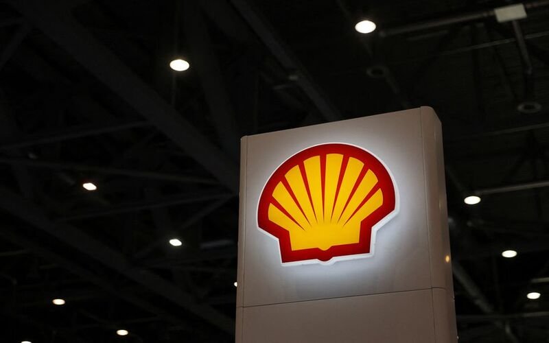 A Shell logo is pictured during the European Business Aviation Convention & Exhibition (EBACE) in Geneva, Switzerland, May 23, 2022. REUTERS/Denis Balibouse