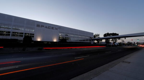 SpaceX headquarters is shown in Hawthorne, California