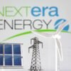 Miniatures of windmill, solar panel and electric pole are seen in front of NextEra Energy logo in this illustration taken January 17, 2023. REUTERS/Dado Ruvic/Illustration/File Photo