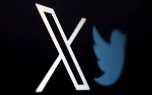The logo of social media platform X, formerly Twitter, is seen alongside the former logo in this illustration