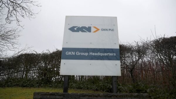 Branding is seen outside the headquarters of GKN in Redditch, Britain, March 12, 2018. REUTERS/Hannah McKay/File Photo