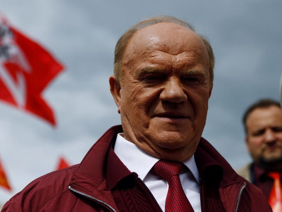 Head of the Russian Communist Party Gennady Zyuganov attends a gathering of the party members and supporters on the eve of Victory Day, marking the anniversary of the victory over Nazi Germany in World War Two, in Moscow, Russia May 8, 2023. REUTERS/Maxim Shemetov/File Photo