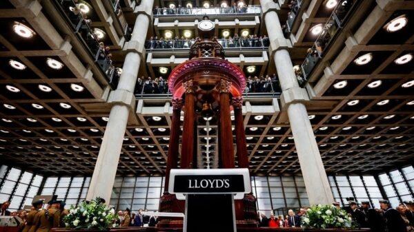 A view shows the Lutine Bell during an event to mark accession of Britain's King Charles at the Lloyd's Building in the City of London, Britain, September 15, 2022. REUTERS/Sarah Meyssonnier/File Photo A view shows the Lutine Bell during an event to mark accession of Britain's King Charles at the Lloyd's Building in the City of London, Britain, September 15, 2022. REUTERS/Sarah Meyssonnier/File Photo