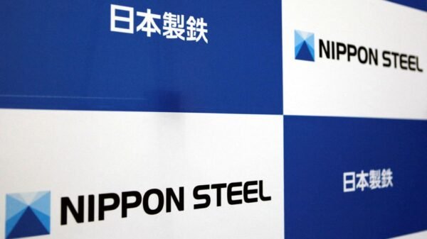 The logos of Nippon Steel Corp. are didplayed at the company headquarters in Tokyo, Japan March 18, 2019. REUTERS/Yuka Obayashi/File Photo