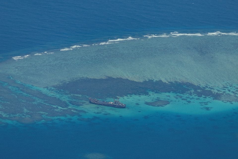 An aerial view shows the BRP Sierra Madre on the contested Second Thomas Shoal, locally known as Ayungin, in the South China Sea, March 9, 2023/File Photo