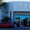 Tesla Inc. vehicle facility is pictured in Costa Mesa, California, U.S., November 1, 2023. REUTERS/Mike Blake/File Photo
