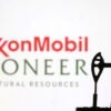 ExxonMobil and Pioneer Natural Resources logos are seen in this illustration taken, October 8, 2023. REUTERS/Dado Ruvic/Illustration/File Photo