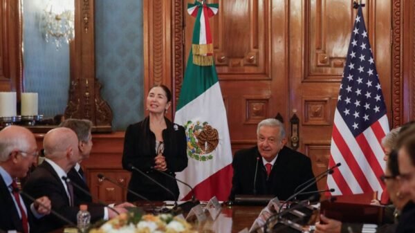 U.S. Secretary of State Antony Blinken attends a meeting with Mexico's President Andres Manuel Lopez Obrador and U.S. Secretary of Homeland Security Alejandro Mayorkas to discuss migration amid concern about increased crossing at the U.S.-Mexico border, in Mexico City, Mexico December 27, 2023. REUTERS/Raquel Cunha