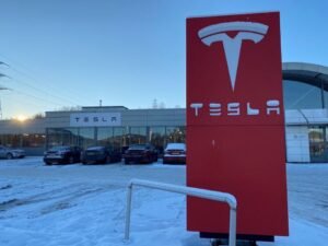 A general view of a Tesla store in Porsgrunn, Norway, December 24, 2021. Picture taken December 24, 2021. REUTERS/Victoria Klesty