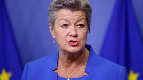 European Commissioner for Home Affairs Ylva Johansson gives a press conference in Brussels, Belgium January 19, 2023. REUTERS/Johanna Geron/File Photo